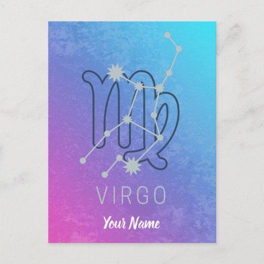 《星座》乙女座〔占星術の〕十二宮図星印占星術星座 シーズンポストカード (正面)