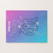 《星座》乙女座〔占星術の〕十二宮図星印占星術星座 ジグソーパズル (横)