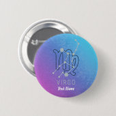 《星座》乙女座〔占星術の〕十二宮図星印占星術星座 缶バッジ (正面&裏面)