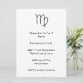 《星座》乙女座。〔占星術の〕十二宮図星座ブラック. 招待状 (スタンド正面)