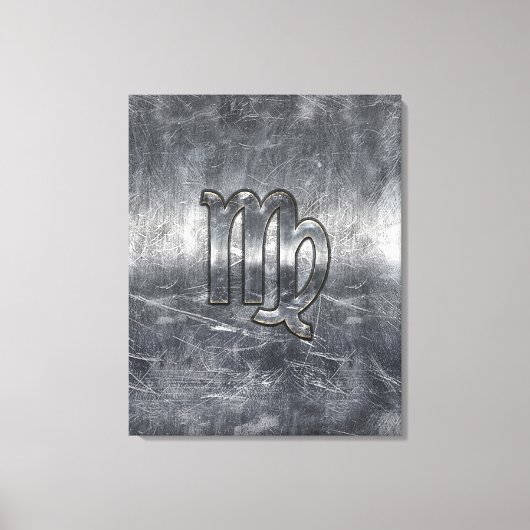 《星座》乙女座〔占星術の〕十二宮図標識グランジ動揺してスタイル キャンバスプリント (正面)