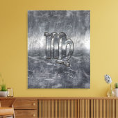 《星座》乙女座〔占星術の〕十二宮図標識グランジ動揺してスタイル キャンバスプリント (インサイチュ (リビング))