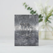 《星座》乙女座〔占星術の〕十二宮図標識グランジ動揺してスタイル ポストカード (スタンド正面)