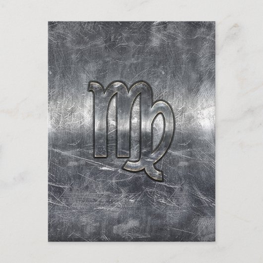 《星座》乙女座〔占星術の〕十二宮図標識グランジ動揺してスタイル ポストカード (正面)