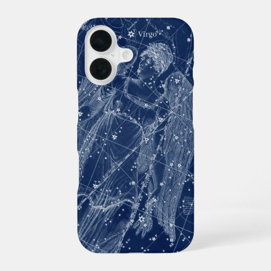 《星座》乙女座〔占星術の〕十二宮図標識ヴィンテージイラストレーション iPhone 16ケース (裏面)