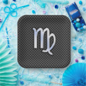 《星座》乙女座〔占星術の〕十二宮図標識炭炭素繊維プリント ペーパープレート (パーティー)