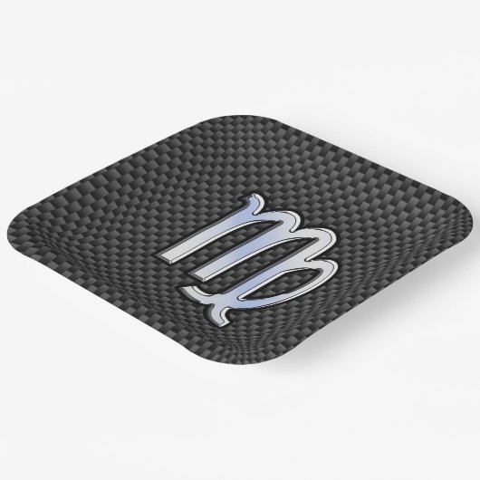 《星座》乙女座〔占星術の〕十二宮図標識炭炭素繊維プリント ペーパープレート (傾斜あり)