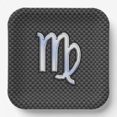 《星座》乙女座〔占星術の〕十二宮図標識炭炭素繊維プリント ペーパープレート (正面)