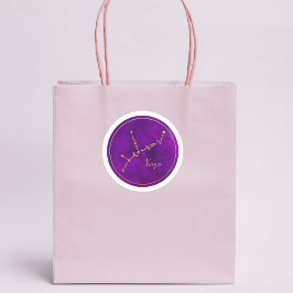 《星座》乙女座〔占星術の〕十二宮図標識金箔星座 ラウンドシール