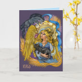 《星座》乙女座〔占星術の〕十二宮図標識 カード (黄色い花)