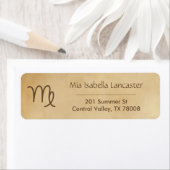 《星座》乙女座〔占星術の〕十二宮図標識 – 差出人住所ラベル ラベル (インサイチュ)