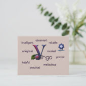 《星座》乙女座〔占星術の〕十二宮図特性はがき ポストカード (スタンド正面)