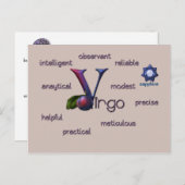 《星座》乙女座〔占星術の〕十二宮図特性はがき ポストカード (正面/裏面)