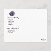 《星座》乙女座〔占星術の〕十二宮図特性はがき ポストカード (裏面)