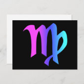 《星座》乙女座〔占星術の〕十二宮図看板 ポストカード (正面/裏面)