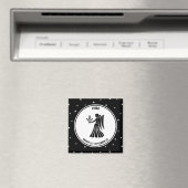 《星座》乙女座〔占星術の〕十二宮図符号、白黒マグネット マグネット (インサイチュ (食洗機))