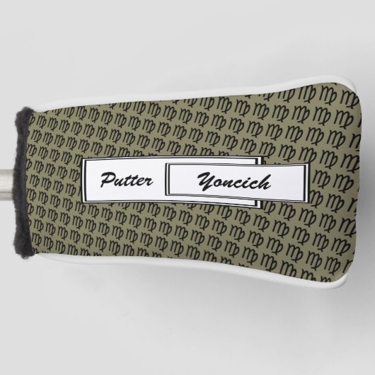 《星座》乙女座〔占星術の〕十二宮図記号規格（Kenneth Yoncich著） ゴルフヘッドカバー (正面)