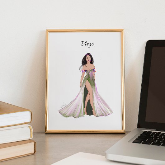 《星座》乙女座、〔占星術の〕十二宮図記号、ファッションスケッチ、 ポスター