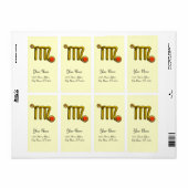 《星座》乙女座〔占星術の〕十二宮図誕生日オレンジグレーゲート ラベル (フルシート)