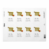 《星座》乙女座〔占星術の〕十二宮図誕生日オレンジグレーゲート ラベル (フルシート)