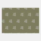 《星座》乙女座〔占星術の〕十二宮図 – オリーブ色 ラッピングペーパーシート (正面3)