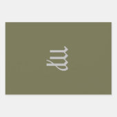 《星座》乙女座〔占星術の〕十二宮図 – オリーブ色 ラッピングペーパーシート (正面)