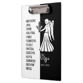 《星座》乙女座〔占星術の〕十二宮図 – 白黒クリップボードに署名 クリップボード (左)