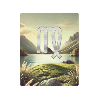 「《星座》乙女座〔占星術の〕十二宮図-自然の輝くエレガンス メタルプリント