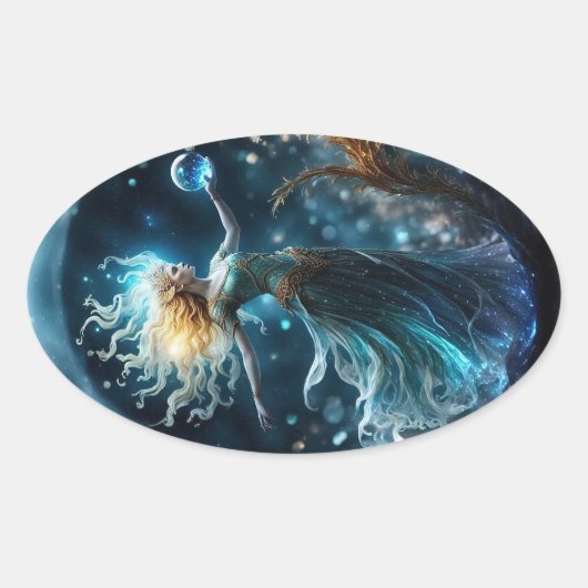 《星座》乙女座 楕円形シール (正面)