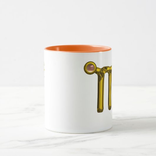 《星座》乙女座/金ゴールドオレンジ酸〔占星術の〕十二宮図標識ジュエル マグカップ (中央)