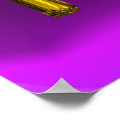 《星座》乙女座/金ゴールド〔占星術の〕十二宮図符号ジュエルパープル誕生日 ポスター (角)