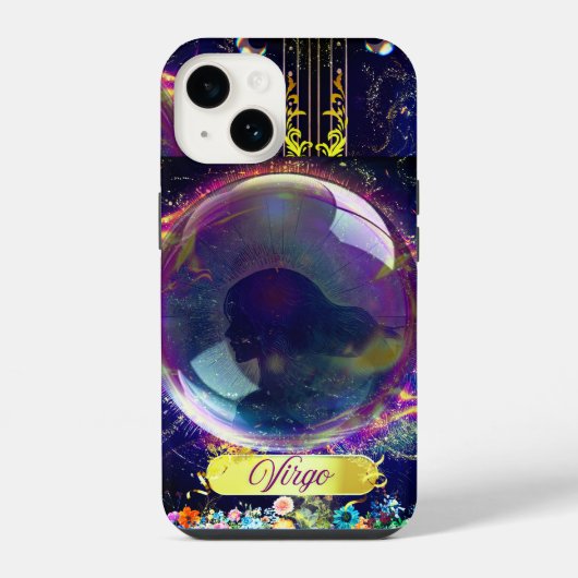 《星座》乙女座、青 iPhoneケース (裏面)