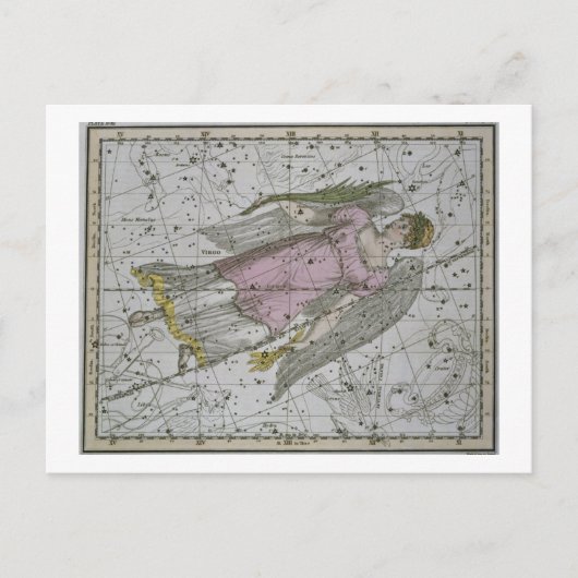 《星座》乙女座、1822年パブ「天星図」より(col) ポストカード (正面)