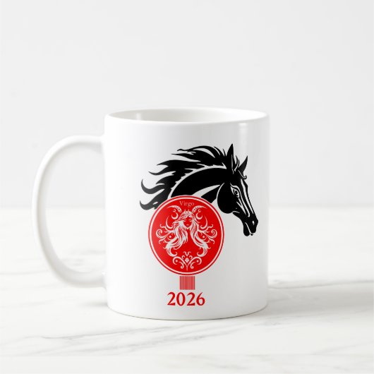 《星座》乙女座x馬の年2026 コーヒーマグカップ (左)