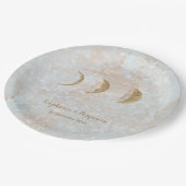 星座 月 タイポグラフィー 天体 シンプル ウェディング ペーパープレート (アングル)