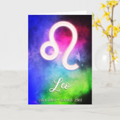 星座：獅子座の期間 カード (黄色い花)