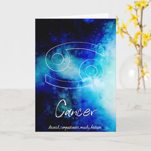 星座：蟹座の特徴 カード (黄色い花)