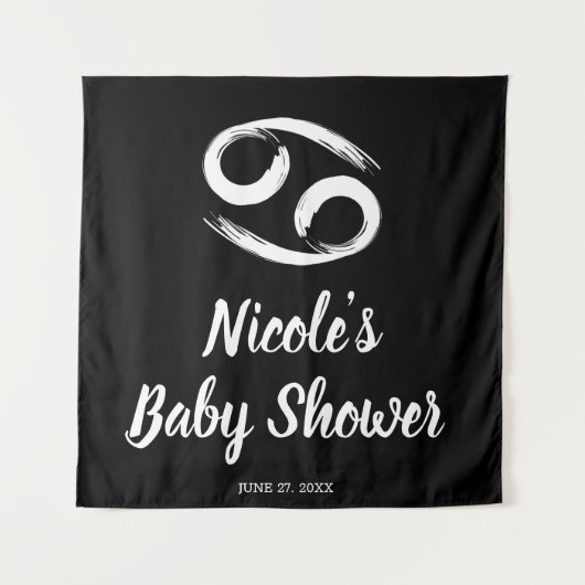 星座・蟹座（がんざ）6月7月占星術パーティーバックドロップ タペストリー (正面)