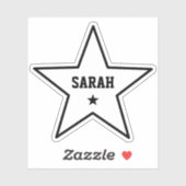 星形のアウトラインシンプルのクール名前をカスタムする シール (シート)