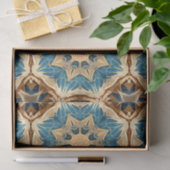 星形のアールデコ、青と茶色 薄葉紙 (ギフト)