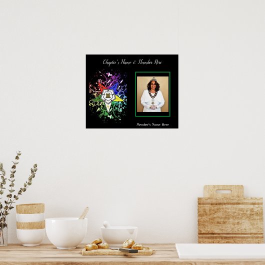 星形の写真のパーソナライズ ポスター (キッチン)