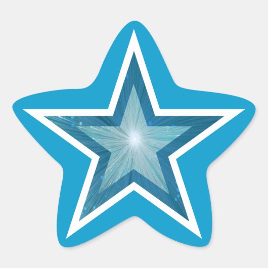 星形の青いステッカーブルー 星シール (正面)