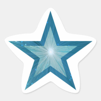 星形の青いステッカー白 星シール