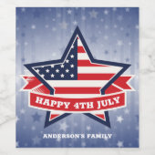 星形アメリカ国旗 ワインラベル (シングルラベル)