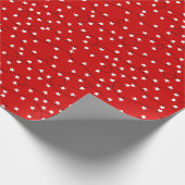 星形クリスマスライトパターンレッドクリスマス ラッピングペーパー (角)