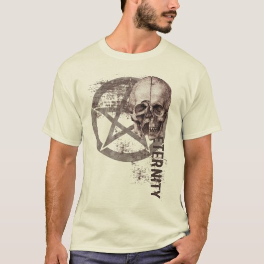 星形五角形のスカル Tシャツ (正面)
