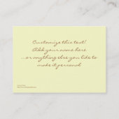 星形五角形のプロフィールカードが付いているウィッカ信者の車輪 名刺 (裏面)