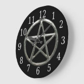 星形五角形の円形の時計 ラージ壁時計 (傾斜)
