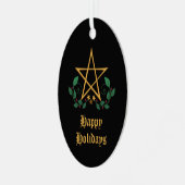星形五角形ウィッカ信者 メタルオーナメント (正面左)