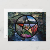 星形五角形コラージュ葉書 ポストカード (正面/裏面)